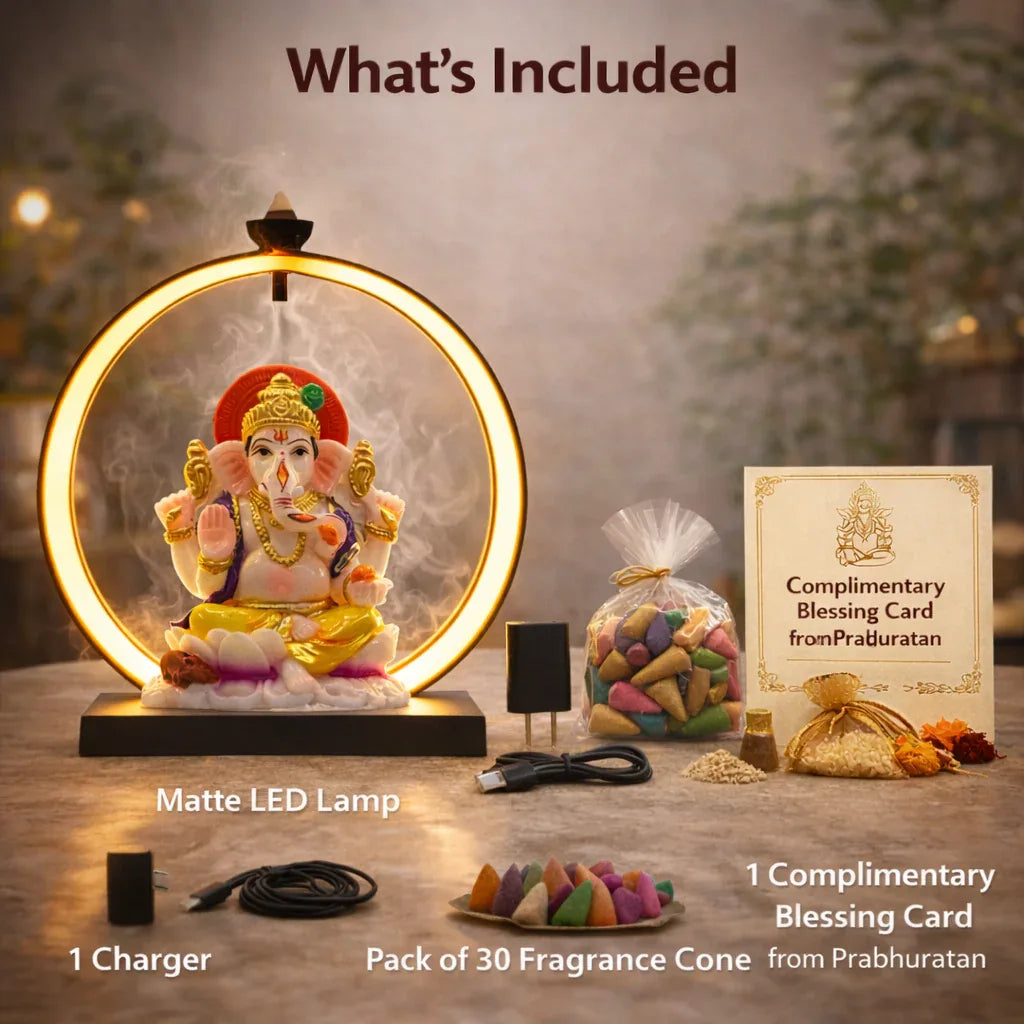 Prabhuratan Ganesha Backflow LED Incense Lamp - Prabhuratan