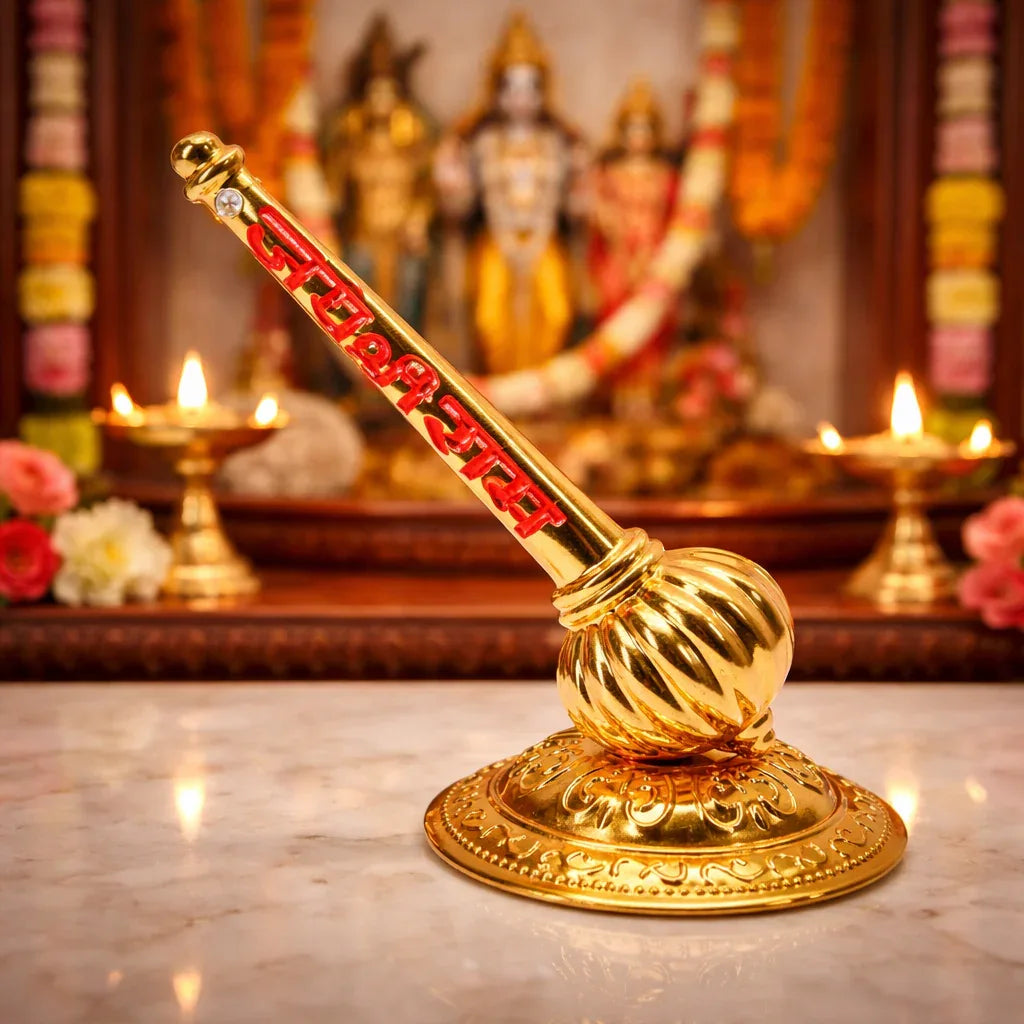 Prabhuratan Gold Hanuman Gadaa with Shree Ram Inscription - Prabhuratan