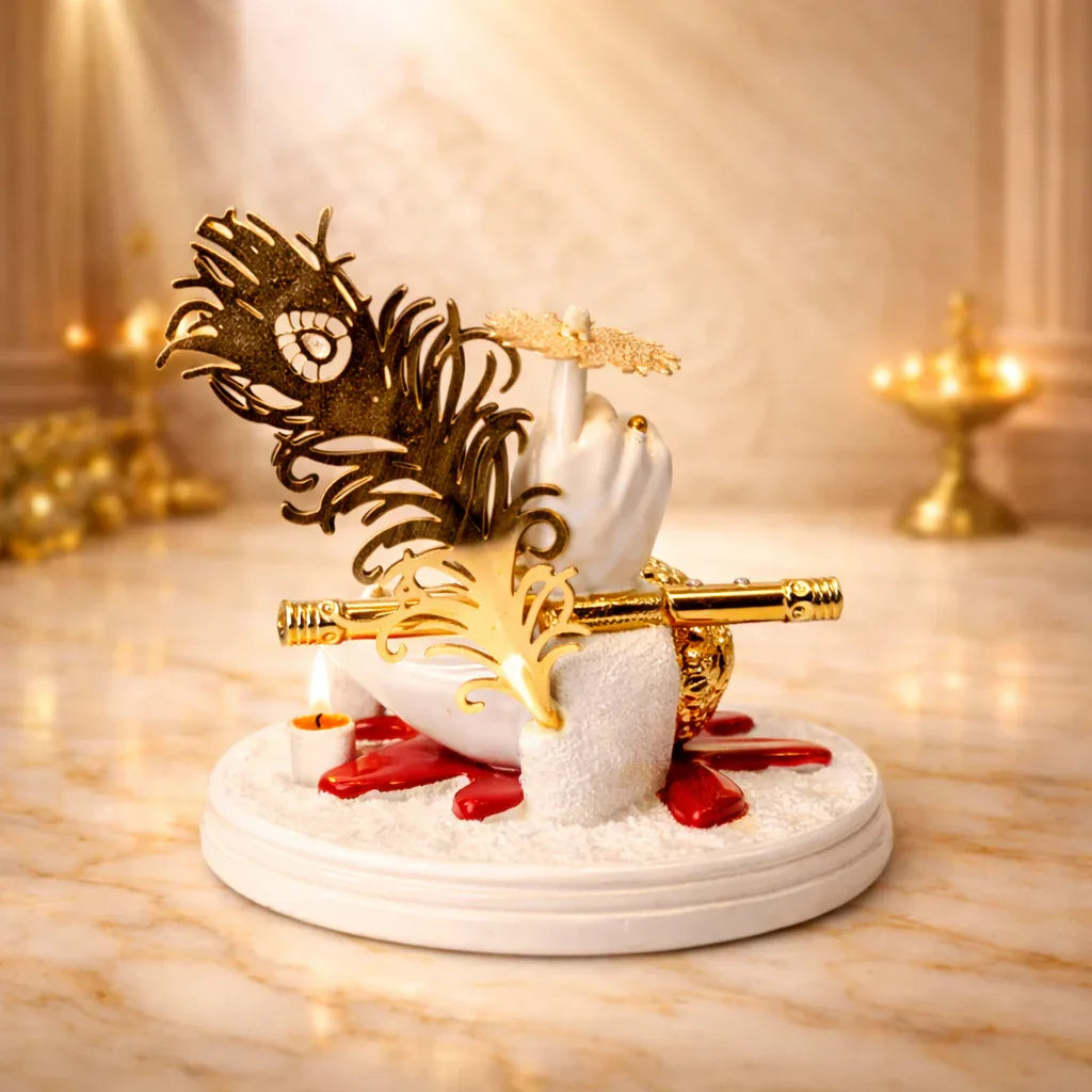 Gold Peacock Statue for Home Decor - Metal Alloy Decorative Figurine - Prabhuratan