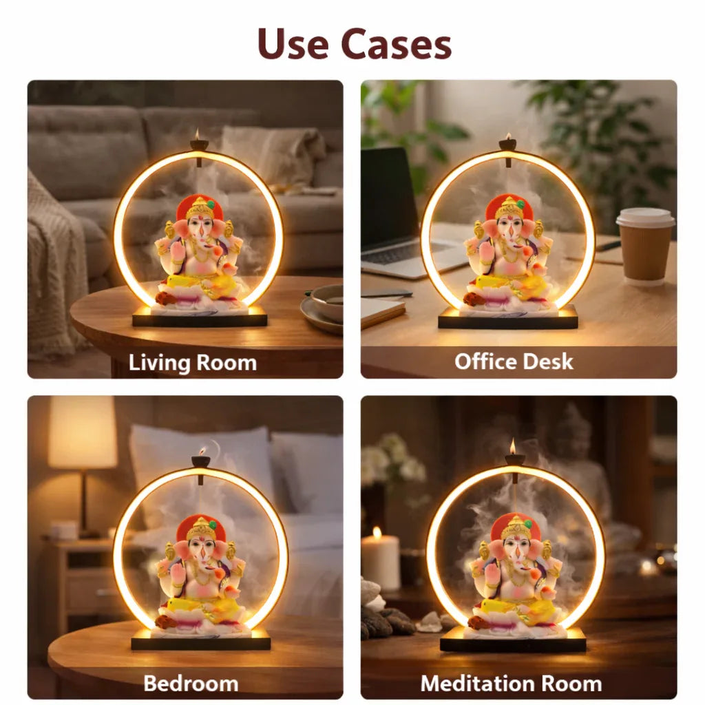 Prabhuratan Ganesha Backflow LED Incense Lamp - Prabhuratan