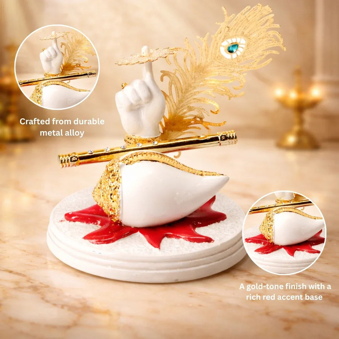 Gold Peacock Statue for Home Decor - Metal Alloy Decorative Figurine - Prabhuratan